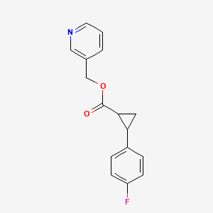 molecular formula C16H14FNO2 B7604346 Pyridin-3-ylmethyl 2-(4-fluorophenyl)cyclopropane-1-carboxylate 