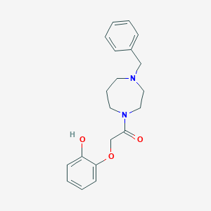 molecular formula C20H24N2O3 B7604461 1-(4-Benzyl-1,4-diazepan-1-yl)-2-(2-hydroxyphenoxy)ethanone 