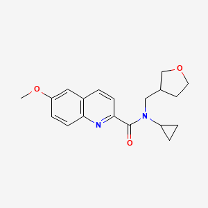 molecular formula C19H22N2O3 B7604491 N-cyclopropyl-6-methoxy-N-(oxolan-3-ylmethyl)quinoline-2-carboxamide 