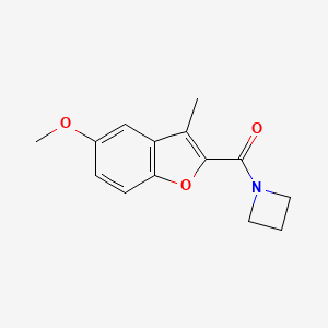 molecular formula C14H15NO3 B7604510 Azetidin-1-yl-(5-methoxy-3-methyl-1-benzofuran-2-yl)methanone 