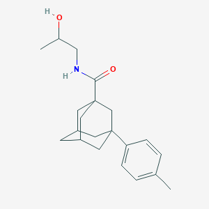molecular formula C21H29NO2 B7604546 N-(2-hydroxypropyl)-3-(4-methylphenyl)adamantane-1-carboxamide 