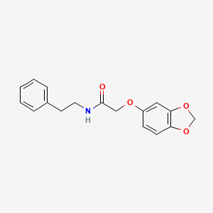 molecular formula C17H17NO4 B7604872 2-(1,3-benzodioxol-5-yloxy)-N-(2-phenylethyl)acetamide 