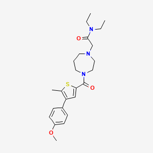molecular formula C24H33N3O3S B7604936 N,N-diethyl-2-[4-[4-(4-methoxyphenyl)-5-methylthiophene-2-carbonyl]-1,4-diazepan-1-yl]acetamide 