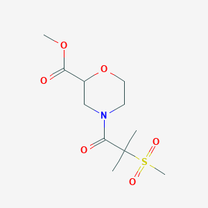 molecular formula C11H19NO6S B7605219 Methyl 4-(2-methyl-2-methylsulfonylpropanoyl)morpholine-2-carboxylate 