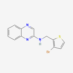 molecular formula C13H10BrN3S B7605236 N-[(3-bromothiophen-2-yl)methyl]quinoxalin-2-amine 