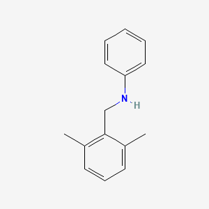 molecular formula C15H17N B7605376 N-[(2,6-dimethylphenyl)methyl]aniline 