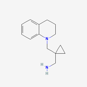 molecular formula C14H20N2 B7605549 [1-(3,4-dihydro-2H-quinolin-1-ylmethyl)cyclopropyl]methanamine 