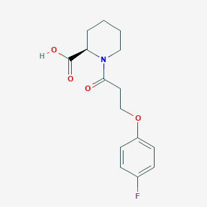 molecular formula C15H18FNO4 B7605679 (2R)-1-[3-(4-fluorophenoxy)propanoyl]piperidine-2-carboxylic acid 