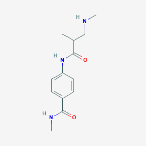 molecular formula C13H19N3O2 B7605988 N-methyl-4-[[2-methyl-3-(methylamino)propanoyl]amino]benzamide 
