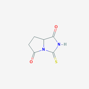 molecular formula C6H6N2O2S B076063 3-sulfanylidene-7,7a-dihydro-6H-pyrrolo[1,2-c]imidazole-1,5-dione CAS No. 13591-06-5