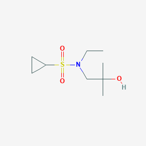molecular formula C9H19NO3S B7606567 N-ethyl-N-(2-hydroxy-2-methylpropyl)cyclopropanesulfonamide 