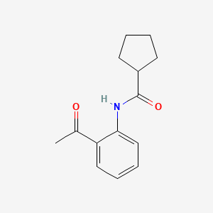 molecular formula C14H17NO2 B7606730 N-(2-acetylphenyl)cyclopentanecarboxamide 