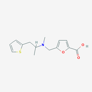 molecular formula C14H17NO3S B7606735 5-[[Methyl(1-thiophen-2-ylpropan-2-yl)amino]methyl]furan-2-carboxylic acid 