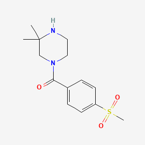 molecular formula C14H20N2O3S B7606779 (3,3-Dimethylpiperazin-1-yl)-(4-methylsulfonylphenyl)methanone 