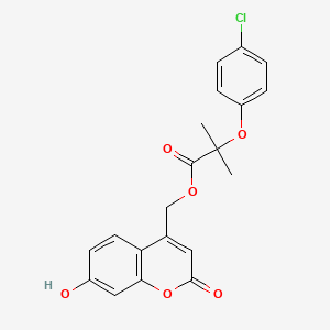 molecular formula C20H17ClO6 B7606796 (7-Hydroxy-2-oxochromen-4-yl)methyl 2-(4-chlorophenoxy)-2-methylpropanoate 