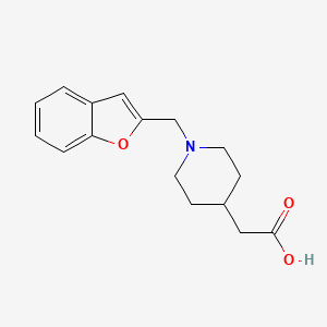 molecular formula C16H19NO3 B7606938 2-[1-(1-Benzofuran-2-ylmethyl)piperidin-4-yl]acetic acid 