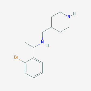 molecular formula C14H21BrN2 B7607130 1-(2-bromophenyl)-N-(piperidin-4-ylmethyl)ethanamine 