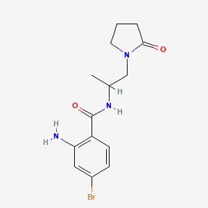 molecular formula C14H18BrN3O2 B7607201 2-amino-4-bromo-N-[1-(2-oxopyrrolidin-1-yl)propan-2-yl]benzamide 