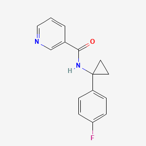 molecular formula C15H13FN2O B7607411 N-[1-(4-fluorophenyl)cyclopropyl]pyridine-3-carboxamide 