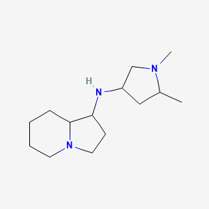 molecular formula C14H27N3 B7607541 N-(1,5-dimethylpyrrolidin-3-yl)-1,2,3,5,6,7,8,8a-octahydroindolizin-1-amine 