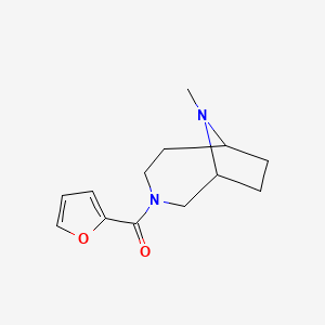 molecular formula C13H18N2O2 B7607621 Furan-2-yl-(9-methyl-3,9-diazabicyclo[4.2.1]nonan-3-yl)methanone 