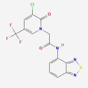 molecular formula C14H8ClF3N4O2S B7607704 N-(2,1,3-benzothiadiazol-4-yl)-2-[3-chloro-2-oxo-5-(trifluoromethyl)pyridin-1-yl]acetamide 