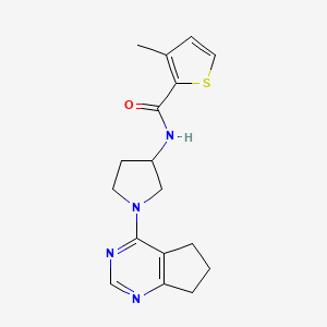 molecular formula C17H20N4OS B7607724 N~2~-[1-(6,7-dihydro-5H-cyclopenta[d]pyrimidin-4-yl)tetrahydro-1H-pyrrol-3-yl]-3-methyl-2-thiophenecarboxamide 