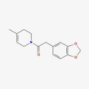 molecular formula C15H17NO3 B7607789 2-(1,3-benzodioxol-5-yl)-1-(4-methyl-3,6-dihydro-2H-pyridin-1-yl)ethanone 