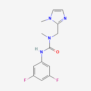 molecular formula C13H14F2N4O B7607794 3-(3,5-Difluorophenyl)-1-methyl-1-[(1-methylimidazol-2-yl)methyl]urea 