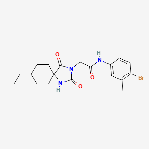 molecular formula C19H24BrN3O3 B7607817 N-(4-bromo-3-methylphenyl)-2-(8-ethyl-2,4-dioxo-1,3-diazaspiro[4.5]decan-3-yl)acetamide 
