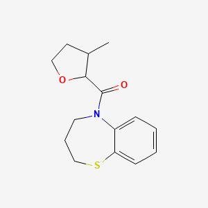 molecular formula C15H19NO2S B7607888 3,4-dihydro-2H-1,5-benzothiazepin-5-yl-(3-methyloxolan-2-yl)methanone 