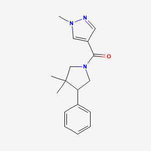 molecular formula C17H21N3O B7607892 (3,3-Dimethyl-4-phenylpyrrolidin-1-yl)-(1-methylpyrazol-4-yl)methanone 