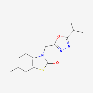 molecular formula C14H19N3O2S B7607929 6-Methyl-3-[(5-propan-2-yl-1,3,4-oxadiazol-2-yl)methyl]-4,5,6,7-tetrahydro-1,3-benzothiazol-2-one 