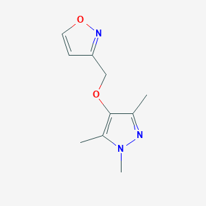 molecular formula C10H13N3O2 B7608033 3-[(1,3,5-Trimethylpyrazol-4-yl)oxymethyl]-1,2-oxazole 