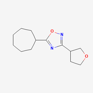 molecular formula C13H20N2O2 B7608089 5-Cycloheptyl-3-(oxolan-3-yl)-1,2,4-oxadiazole 