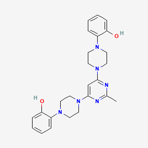 molecular formula C25H30N6O2 B7608170 2-[4-[6-[4-(2-Hydroxyphenyl)piperazin-1-yl]-2-methylpyrimidin-4-yl]piperazin-1-yl]phenol 
