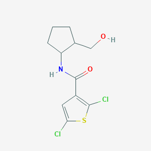 molecular formula C11H13Cl2NO2S B7608178 2,5-dichloro-N-[2-(hydroxymethyl)cyclopentyl]thiophene-3-carboxamide 
