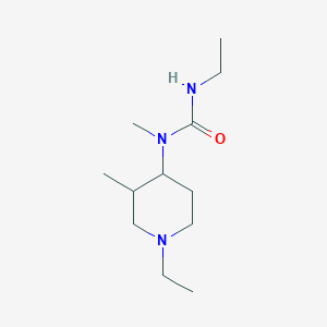 molecular formula C12H25N3O B7608185 3-Ethyl-1-(1-ethyl-3-methylpiperidin-4-yl)-1-methylurea 