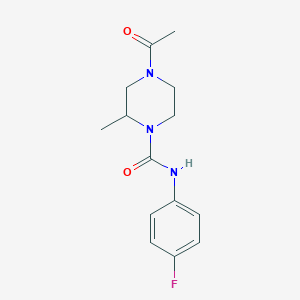 molecular formula C14H18FN3O2 B7608214 4-acetyl-N-(4-fluorophenyl)-2-methylpiperazine-1-carboxamide 