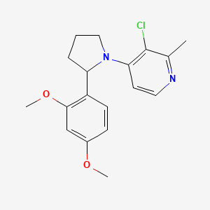 molecular formula C18H21ClN2O2 B7608224 3-Chloro-4-[2-(2,4-dimethoxyphenyl)pyrrolidin-1-yl]-2-methylpyridine 