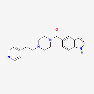 molecular formula C20H22N4O B7608227 (1H-indol-5-yl)(4-(2-(pyridin-4-yl)ethyl)piperazin-1-yl)methanone 