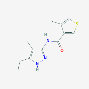 molecular formula C12H15N3OS B7608301 N-(5-ethyl-4-methyl-1H-pyrazol-3-yl)-4-methylthiophene-3-carboxamide 