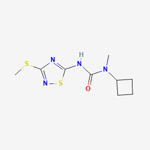molecular formula C9H14N4OS2 B7608332 1-Cyclobutyl-1-methyl-3-(3-methylsulfanyl-1,2,4-thiadiazol-5-yl)urea 
