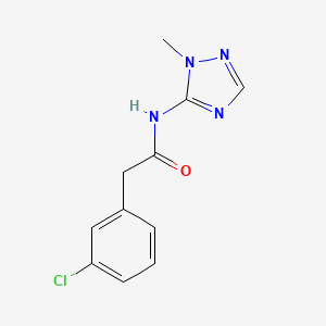 molecular formula C11H11ClN4O B7608362 2-(3-chlorophenyl)-N-(2-methyl-1,2,4-triazol-3-yl)acetamide 