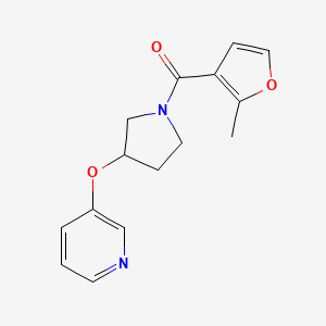 molecular formula C15H16N2O3 B7608391 (2-Methylfuran-3-yl)-(3-pyridin-3-yloxypyrrolidin-1-yl)methanone 