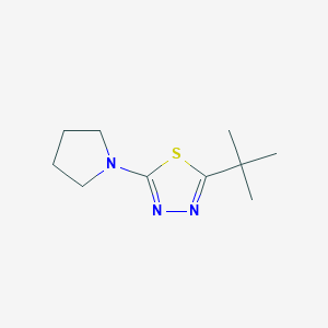 molecular formula C10H17N3S B7608426 2-Tert-butyl-5-pyrrolidin-1-yl-1,3,4-thiadiazole 