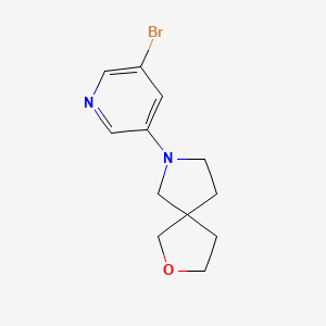 molecular formula C12H15BrN2O B7608427 7-(5-Bromopyridin-3-yl)-2-oxa-7-azaspiro[4.4]nonane 