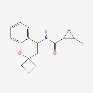 molecular formula C17H21NO2 B7608434 2-methyl-N-spiro[3,4-dihydrochromene-2,1'-cyclobutane]-4-ylcyclopropane-1-carboxamide 