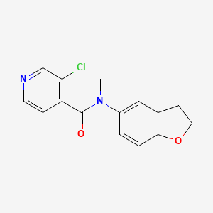 molecular formula C15H13ClN2O2 B7608551 3-chloro-N-(2,3-dihydro-1-benzofuran-5-yl)-N-methylpyridine-4-carboxamide 