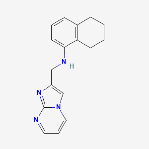 molecular formula C17H18N4 B7608591 N-(imidazo[1,2-a]pyrimidin-2-ylmethyl)-5,6,7,8-tetrahydronaphthalen-1-amine 